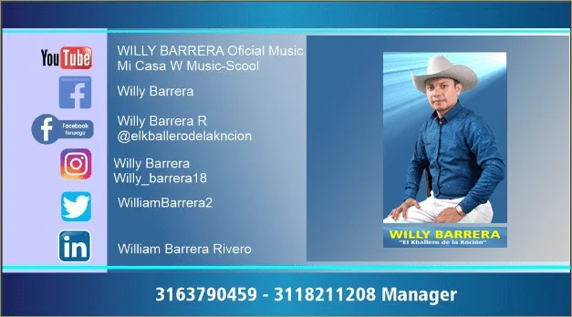 William Barrera - El Caballero de la Canción - Redes william-barrera